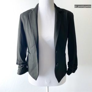 Express 0 black button suit crop blazer jacket